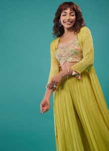New Arrival Festival Collection Koti <strong>Style</strong> Crop Tops Sharara Suit for Women Available at Wholesale Price