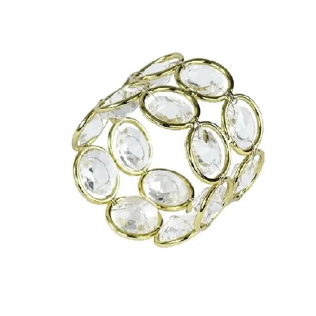 Guardanapo de frisado de cristal, porta guardanapo de casamento design luxuoso anel redondo personalizado fabricante