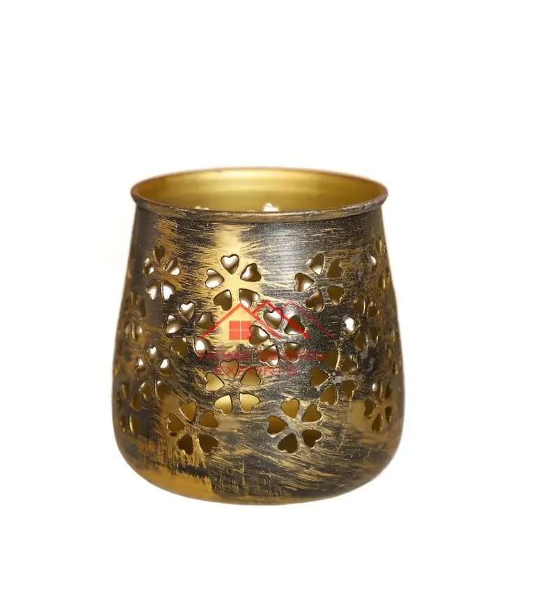 Golden And Antique Finished Metal Candle Votive Luxury Home Hotel Decor Accessories At Low Price