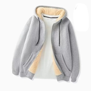 Men's Fleece Lined Thickened Hoodie Casual <strong>Open</strong> Cardigan Style Zipper hoodies - Product Image 1