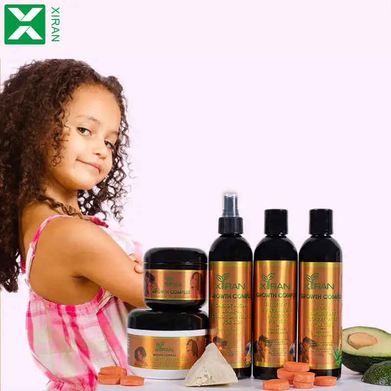 Kids Hair Care Kit Haaröl Shampoo und waschen 2 in 1 Leave In Conditioner Edge Control Set für Private Label Kids Haar produkte