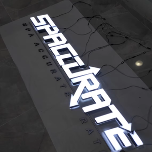 <strong>LED</strong> Channel Letter Outdoor Front Illuminated Sign Custom Shopfront Outdoor <strong>LED</strong> Face-lit Signage Light up Stainless Steel Sign - Product Image 4