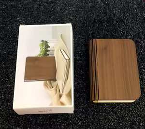 Lampe de table LED sans fil USB avec bureau en bois confortable et chaud Veilleuse moderne pour chambre à coucher Lecture et décoration Abat-jour en papier - Product Image 6