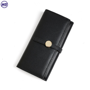 定制您自己设计的黑色高品质女性双拉链女孩皮钱包 - Product Image 4