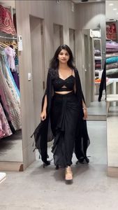 Reday to wear dhoti <strong>style</strong> with srug and Unstich choli for Adults Bollywood Party and Indian Pakistani Wedding for Adults