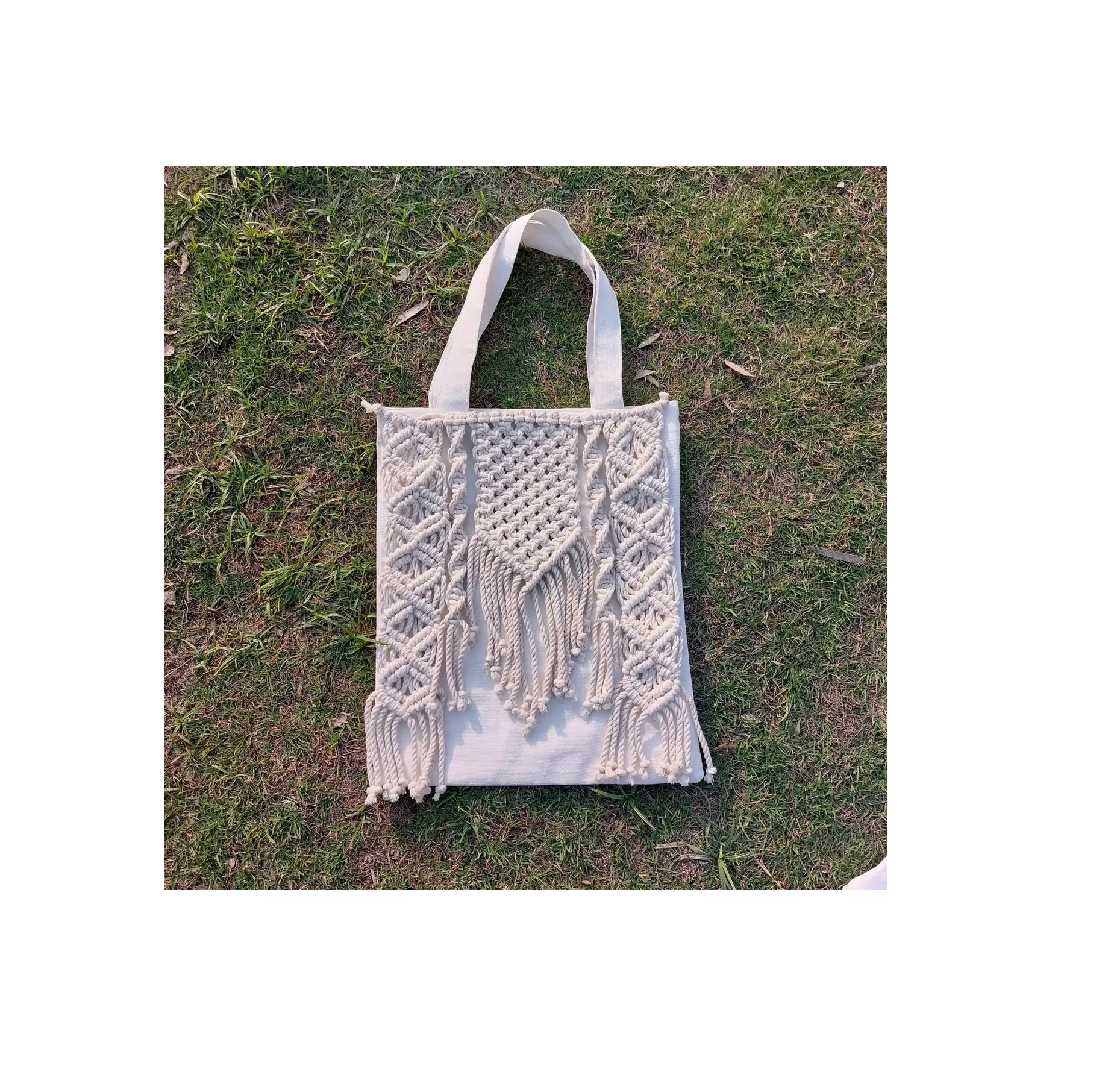 Recién llegados, bolsos de mano de macramé, bellamente diseñados para mujeres, bolsos de mano de hombro de diseñador, proveedores al por mayor a precio barato