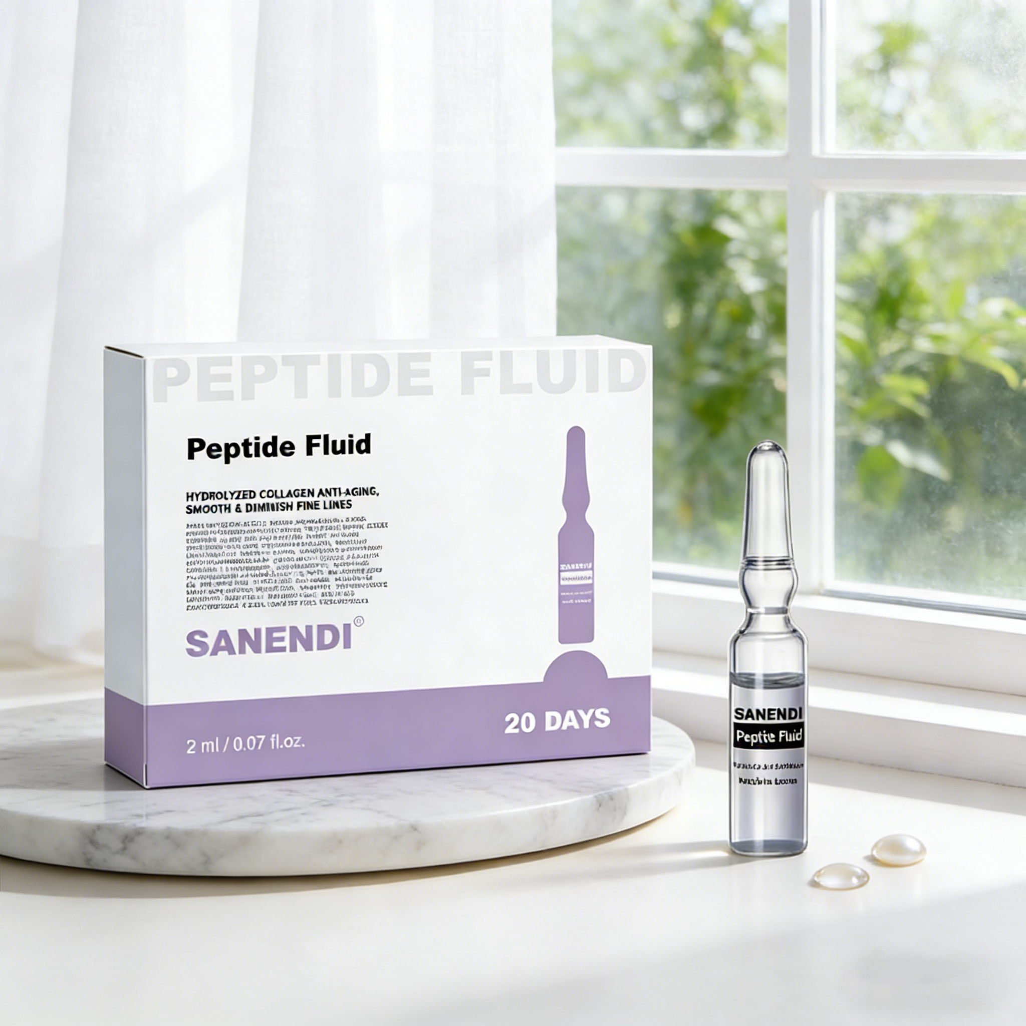 Peptide anti-aging serum bottle
