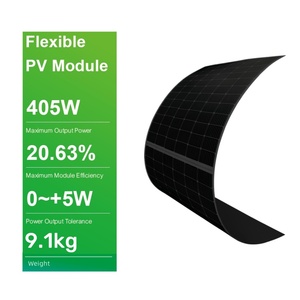 Trọng lượng nhẹ linh hoạt đầy đủ mô-đun <span class=keywords><strong>PV</strong></span> màu đen 390W 395W 400W 405W linh hoạt bảng điều khiển năng lượng mặt trời cho ban công hệ thống năng lượng mặt trời - Product Image 1