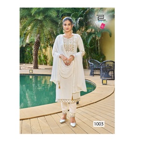 Yeni Trendy son geleneksel hint seksi pamuk nakış Kurti Chikankari Palazzo bayanlar Kurta setleri toptan <span class=keywords><strong>Surat</strong></span> hindistan