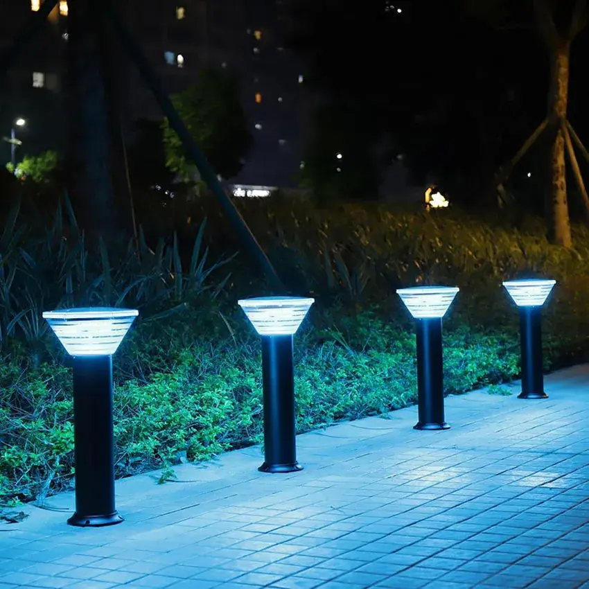 Luzes solares LED para jardim, tudo em um, para uso ao ar livre, bateria de alumínio e lítio, à prova d'água, flores, iluminação solar para paredes, quintal e ruas