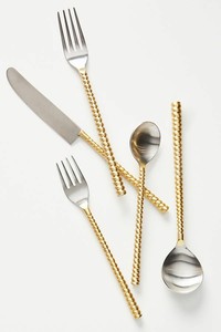 4 piece white gold <strong>flatware</strong> modern new <strong>design</strong> <strong>flatware</strong> cutlery set