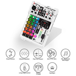 Taramps Audio Mixer T0302 Player 3 <strong>Input</strong> and 2 <strong>Output</strong> Channel 72 RGB LED With Remote Control USB FM MP3 DJ Mixer <strong>Bluetooth</strong> Sound - Product Image 5