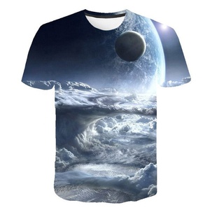Polyester/pamuk malzemeden yapılmış Jersey üzerinde büyük boy 3D erkek T-Shirt süblimasyon baskı