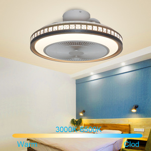 Ventilador de techo con luces Led para el hogar, dispositivo de ventilación moderno con música RGB, Control por aplicación de voz y Bluetooth, luces de techo inteligentes - Product Image 2