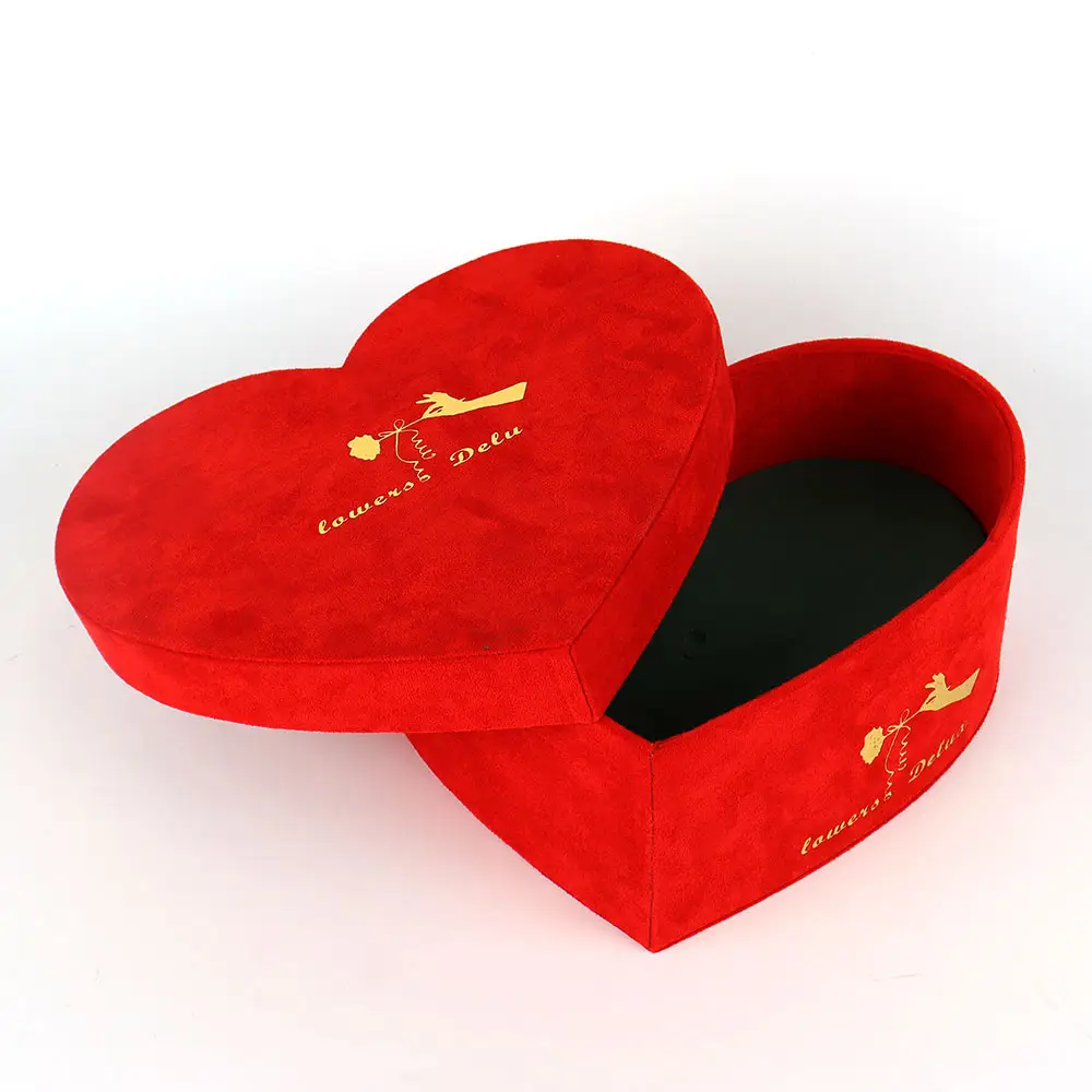 Cajas de arreglo de flores frescas personalizadas, caja de flores de rosas preservadas de San Valentín, corazón de terciopelo rojo, caja de regalo