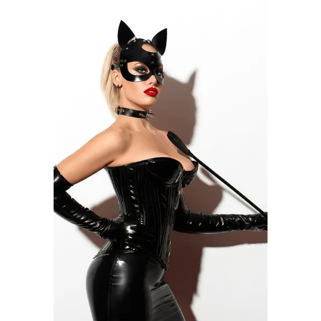 Deri fantezi kostüm kadın siyah tavşan ve kedi koşum erotik elbise yeni Model 2024 OEM
