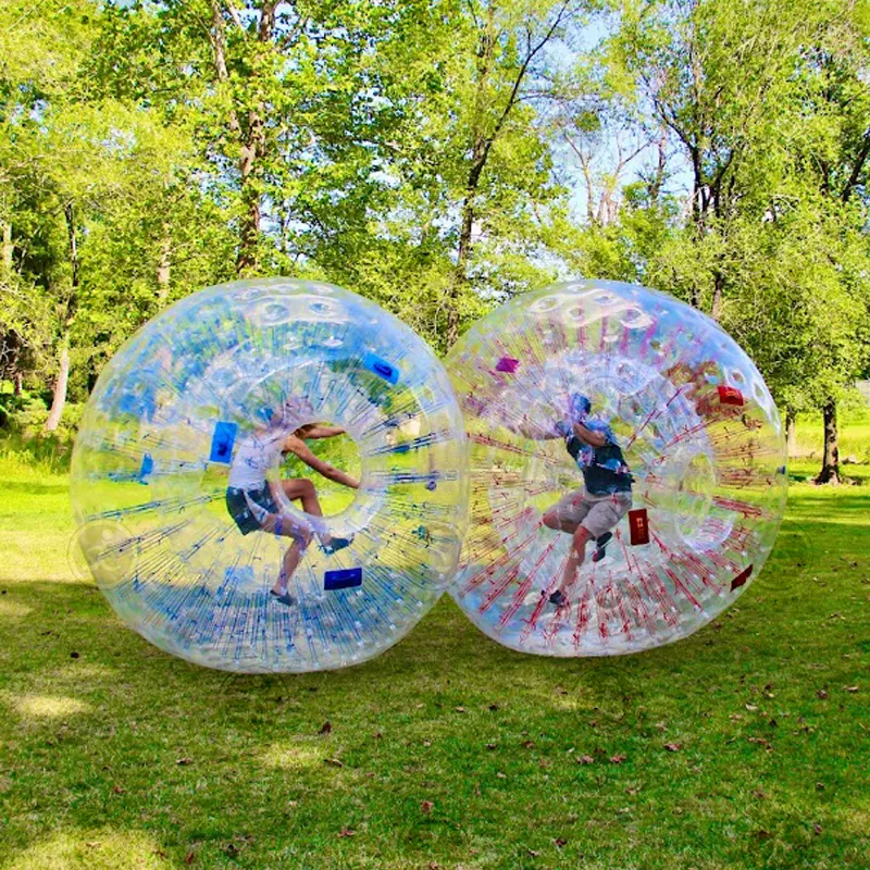 Bola inflable de hámster humano gigante zorbing grande burbuja niños terreno comercial al aire libre bola Zorb a la venta
