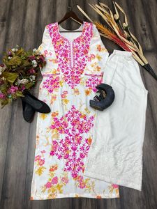 Designer Indian Pakistani Top-<strong>Plazo</strong> and Dupatta <strong>Set</strong> Bollywood Dress Party Wear Suit Wedding - Product Image 2