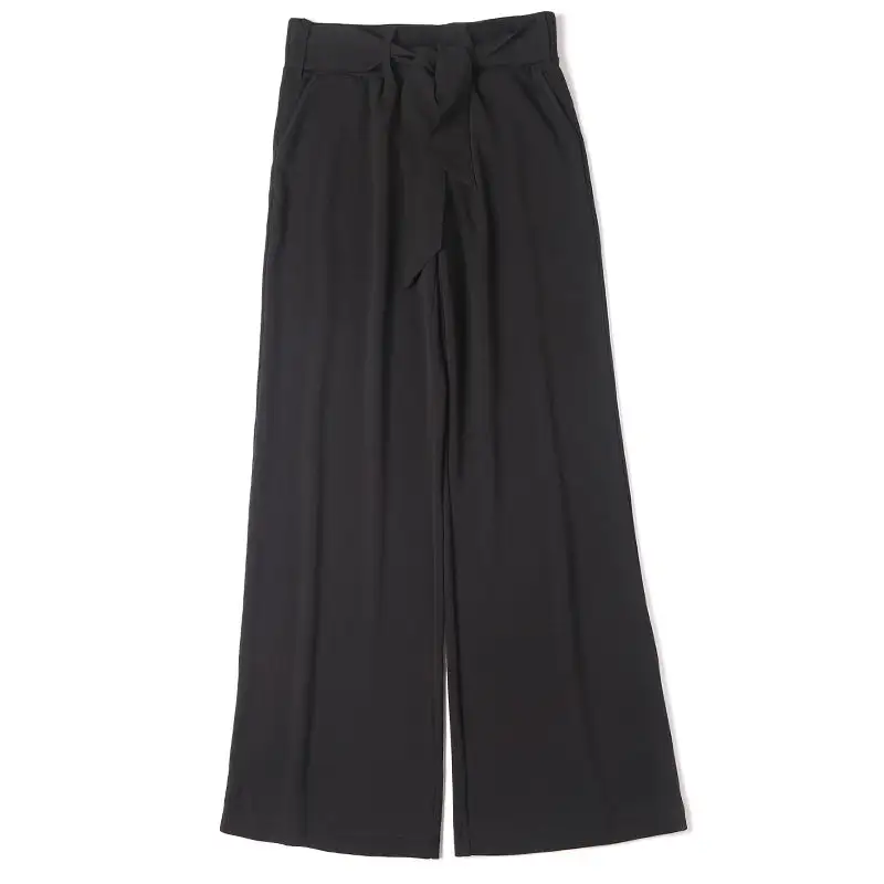 स्टाइलिश आकस्मिक ठोस बेल्ट लोचदार कमर महिला Ladys पैंट उच्च गुणवत्ता महिलाओं के ढीला पतलून पतलून ढीला काले वसंत शरद ऋतु