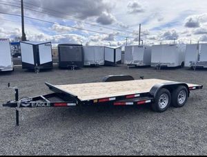 自卸拖车7x16双轴7k平板拖车新7x18双轴10k平板拖车