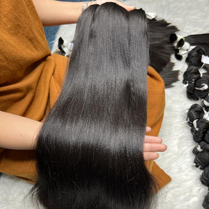 カンボジア焼きストレート人毛人毛バンドルとレースヘアエクステンションもつれなし脱落なし