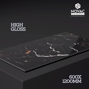 מודרני סגנון מונטה Nero 600x1200mm דיגיטלי אריחי פורצלן מלוטש גבוהה מבריק משטח אריחי פרימיום שחור מזוגג אריחי