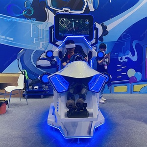 商用VRゲーム1プレーヤーバーチャルリアリティ360ローラーコースターVrサンダーファイター、フライトジョイスティックとレーシングステアリングホイール付き