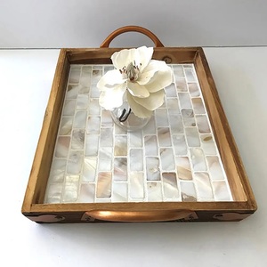 Yüksek kalite Modern düz dikdörtgen hizmet tepsi için farklı kemik kakma desen ile mobilya ve ev dekor - Product Image 5