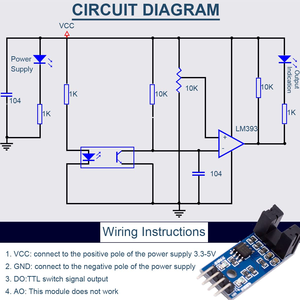 Módulo de Sensor de velocidad comparador Aismartlink LM393 Chip Motor tipo ranura de medición IR optoacoplador para detección de velocidad del Motor también - Product Image 4