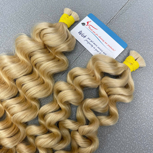ヘアー100% 高品質ベトナム製ヘアエクステンション,深い波状バルク
