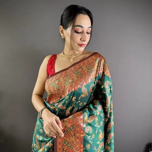 浦那MALHAR MOHINI VOL-7 PASHMINA丝绸女士纱丽批发