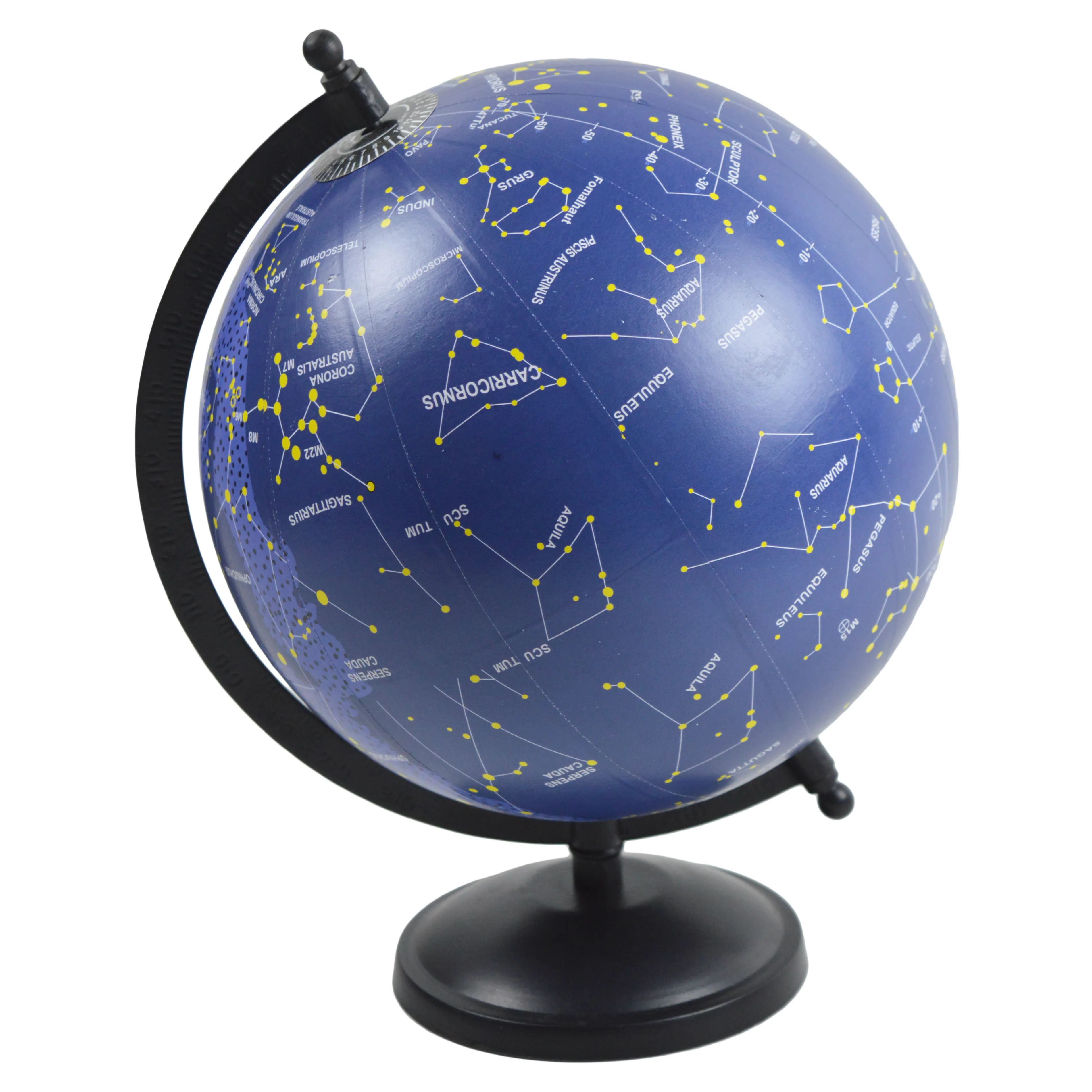 Globe de carte du monde bleu foncé Globe de bureau Design en métal massif Globe de support noir pour le bureau à domicile et l'utilisation éducative