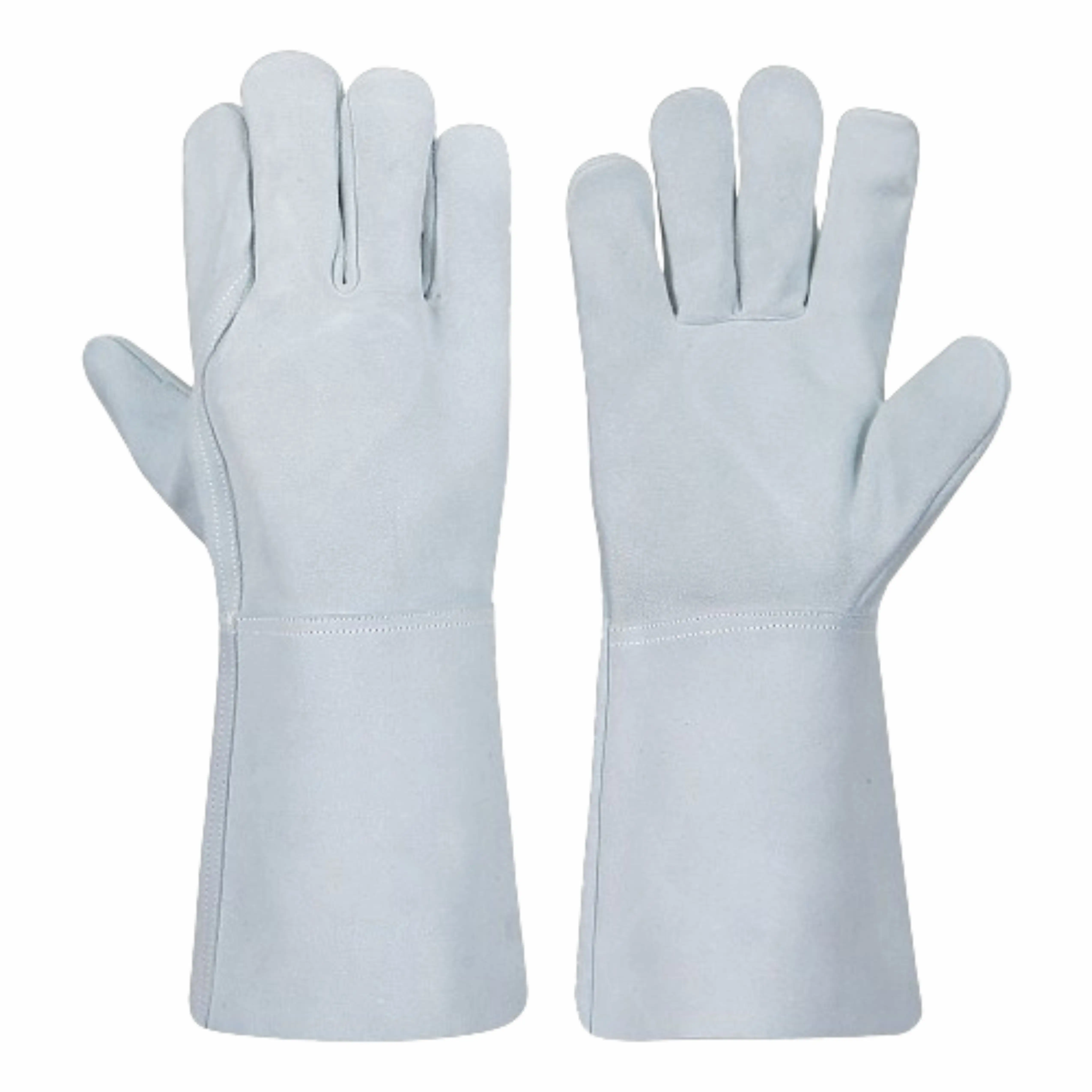 最高のパフォーマンス牛革スプリットレザー溶接手袋産業安全手保護消防耐久性優れた手袋