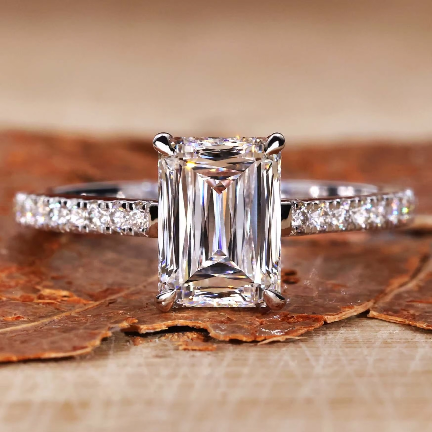 Pave Emerald Ring