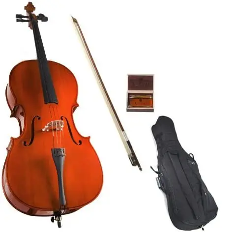 Kit com embalagem de cello, kit com caixa macia, instrumento musical para crianças e adultos-verniz natural, tamanho 4/4