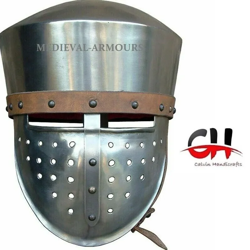 Casque médiéval Armure Fonctionnelle Crusader larp SCA Knight Battle casque TM039.