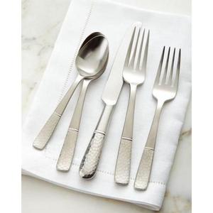 精致风格素色银器套装高品质不锈钢独特餐具套装最简单设计口音餐具5件套 - Product Image 4
