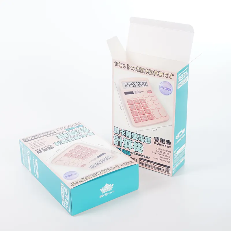 소기업을위한 제품 포장 상자 및 로고 인쇄 과학 casio 계산기 포장 상자