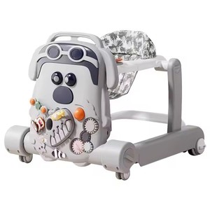 ピンクの多機能サイレントホイールプッシュキッズスイングカー音楽と光を備えたアンチOレッグベビーウォーカー