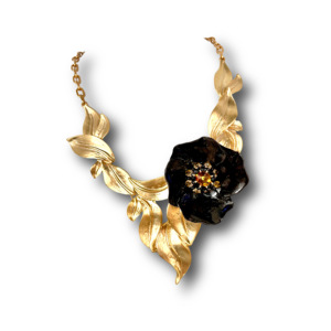 ネックレスオロネロセラミック03 ItalianCraftmen UniqueProduct Oneoff MadeInITALY Bijoux手作りジュエリービーズワークアクセサリー