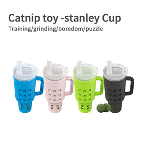 Custom Stanley Cup Skeleton Cat Toy (2025 New Design) - <strong>Safe</strong> Silicone Pet Gift with <strong>Catnip</strong> for Training
