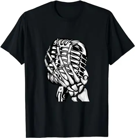 Skeleton Hand Rock And Roll Concert Graphic Tees - Band Tees Camiseta como Silk Comfort Relaxed Tee