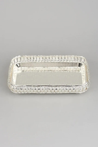 德国银色长方形造型设计师花式金属托盘 - Product Image 2
