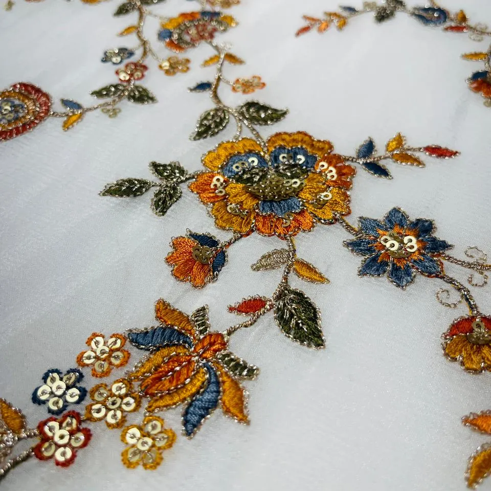 New embroidery design fabrics top quality material use for fabrics manufacturer nd supplier