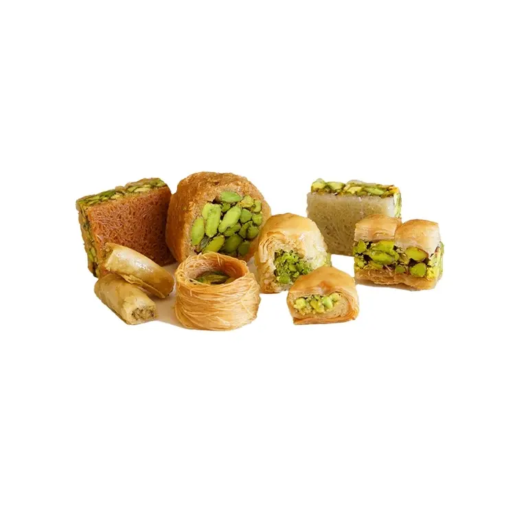 Al Sultan Sweets High Grade Baklawa Exquisite Assortment 100gm Wholesale Snack Food in Bags Boxes Bulk for Desserts