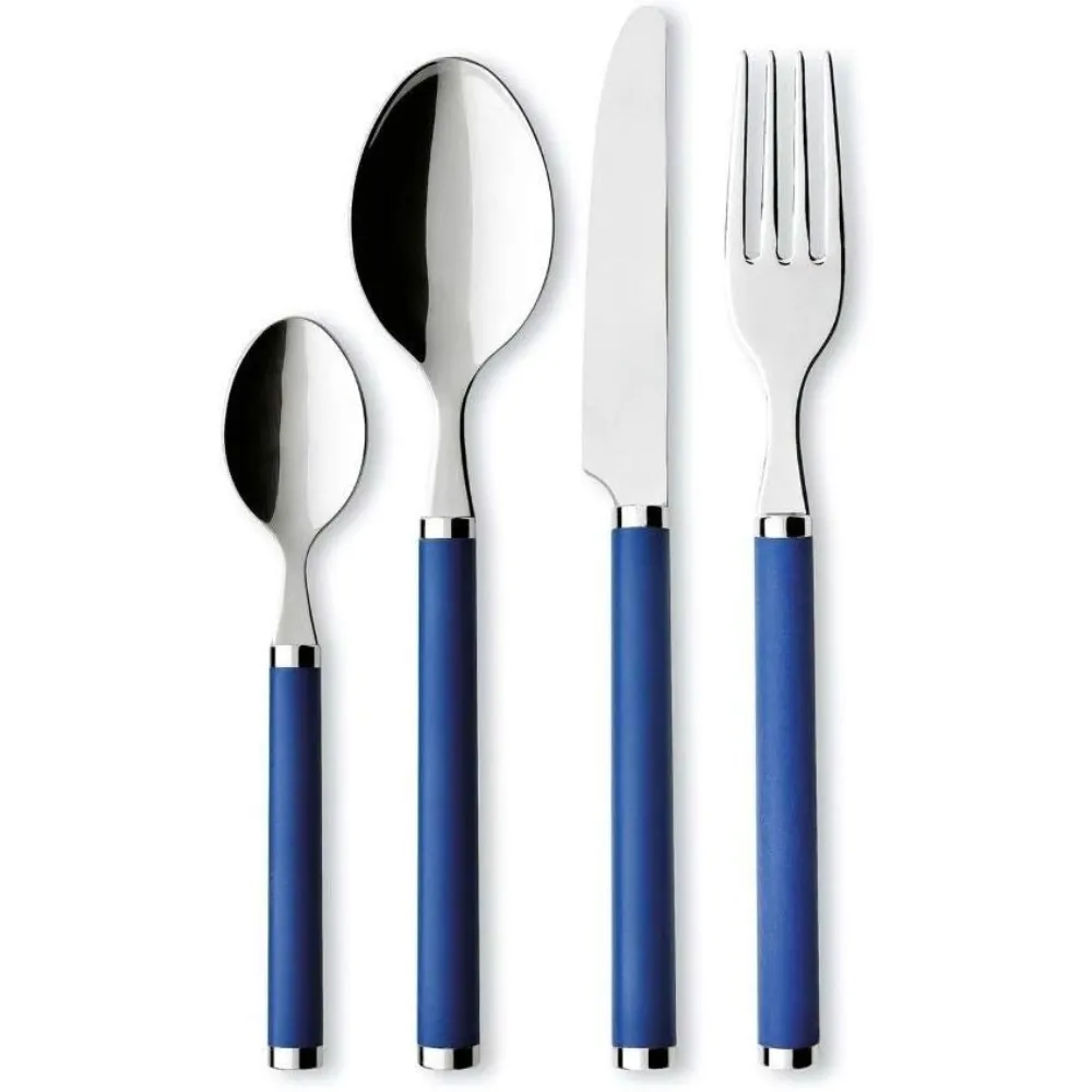 Juego de cubiertos de alta calidad, cucharas plateadas de metal, tenedores, cuchillos para restaurantes