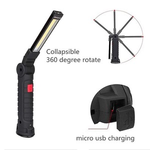 Manyetik taban ile COB Torch el feneri şarj edilebilir çalışma lambası atölye lamba 5 modları beyaz/kırmızı işık kamp lambası garaj DC için - Product Image 3