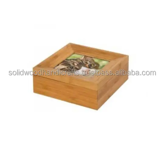 Bearbeitungsdesign Haustier-Cremationsurnen natürliches Holz Indoor Haustier-Kiste Haustier-Stachen Großhandel Haustier-Urnen zu niedrigem Preis