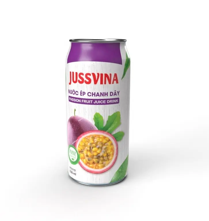 100% 신선한 과일 열정 과일 음료 Jussvina 개인 상표 330ml 열정 과일 주스 공급 업체