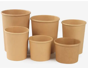 Sıcak satış Kraft kağıt kap 500 ML <span class=keywords><strong>16</strong></span> OZ kahverengi renk ile kağıt kapak düz ve özelleştirilmiş baskı konteyner satılık